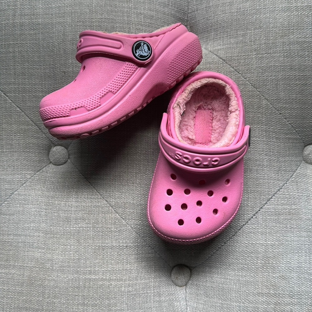 Pink toddler Crocs size 5